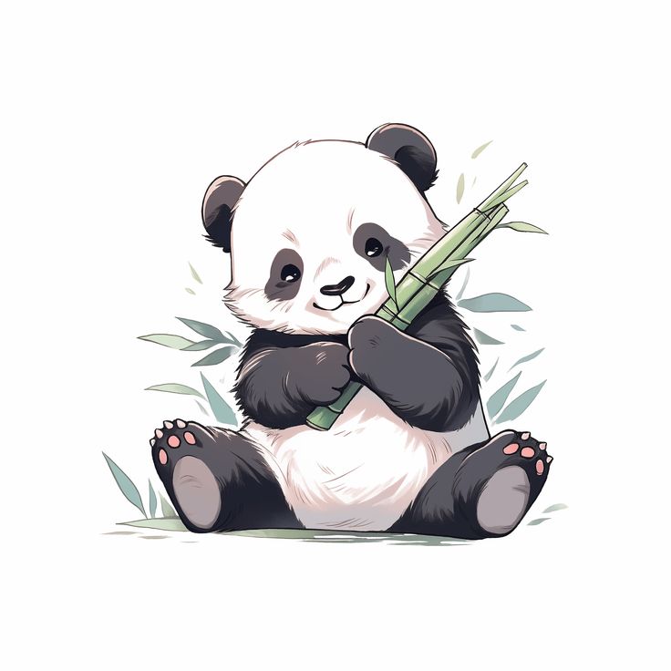 Adorable Panda Eating Bamboo_ Digital Art _ Sublimation PNG _ Instant Download (1).jpg